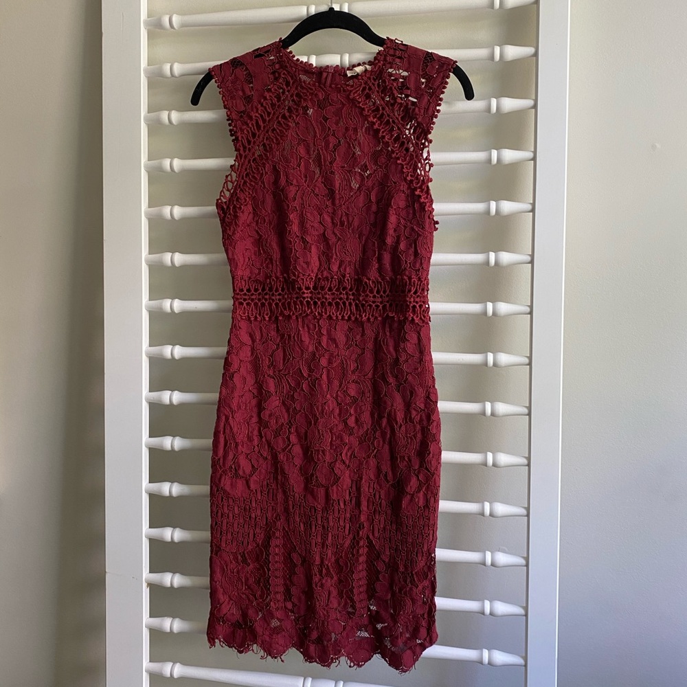 “Main Strip” Red Detailed Dress
